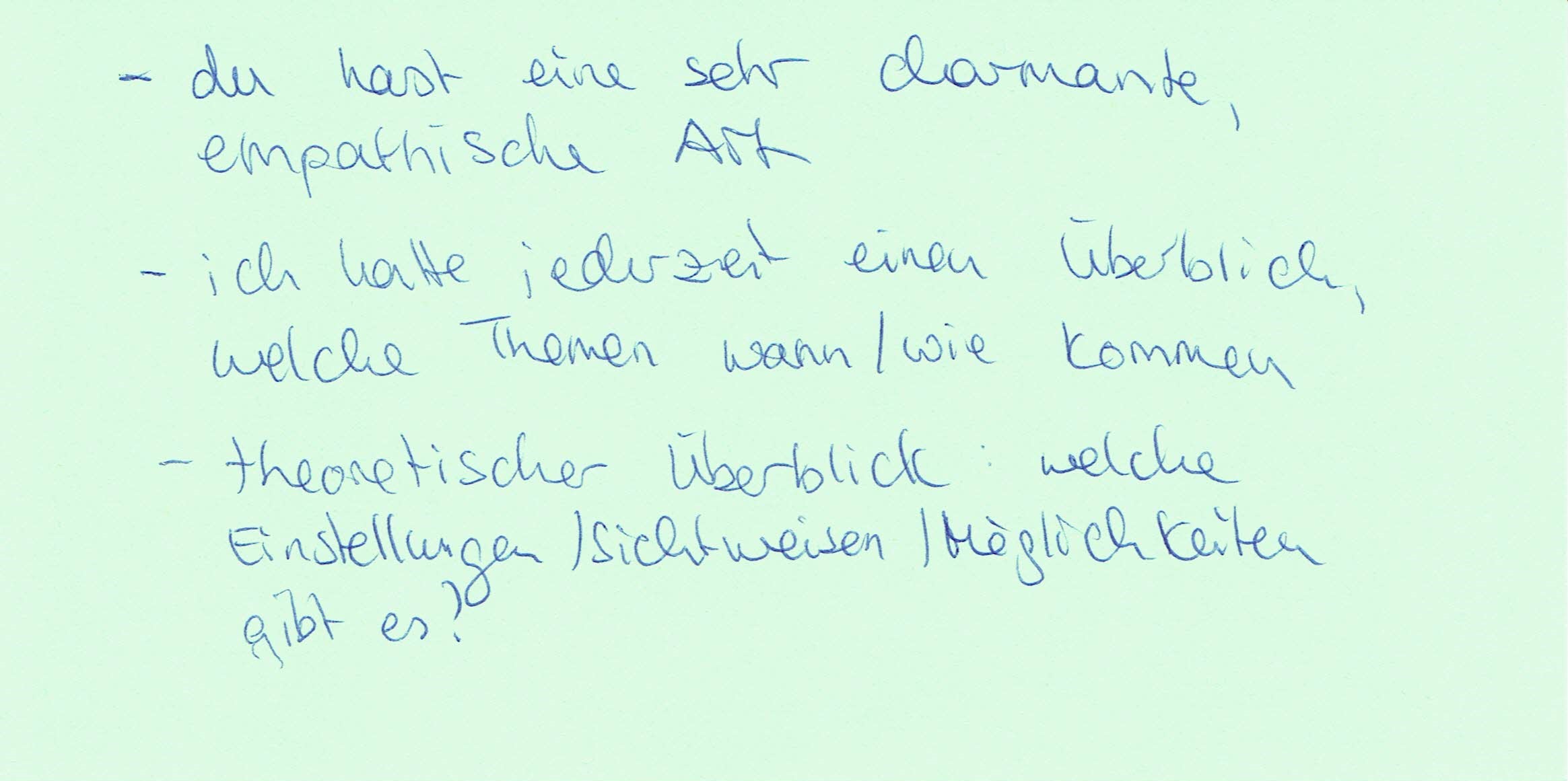Workshop Feedback